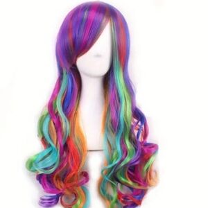 Vibrant Multicolor Wig for Women Rainbow 26" Wig